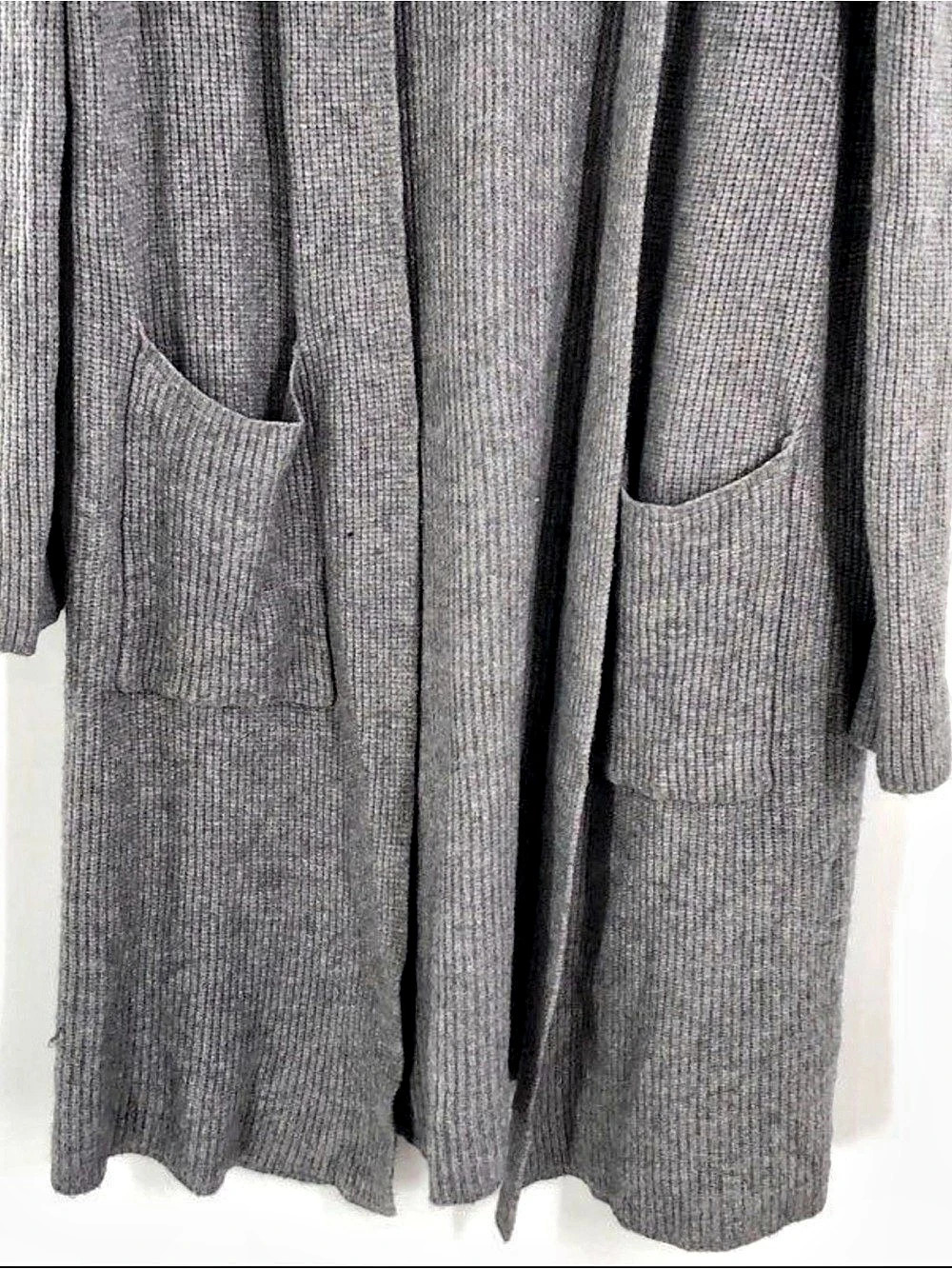 Cyrus Rib Knit Open Front Cardigan Gray - Picture 6 of 12